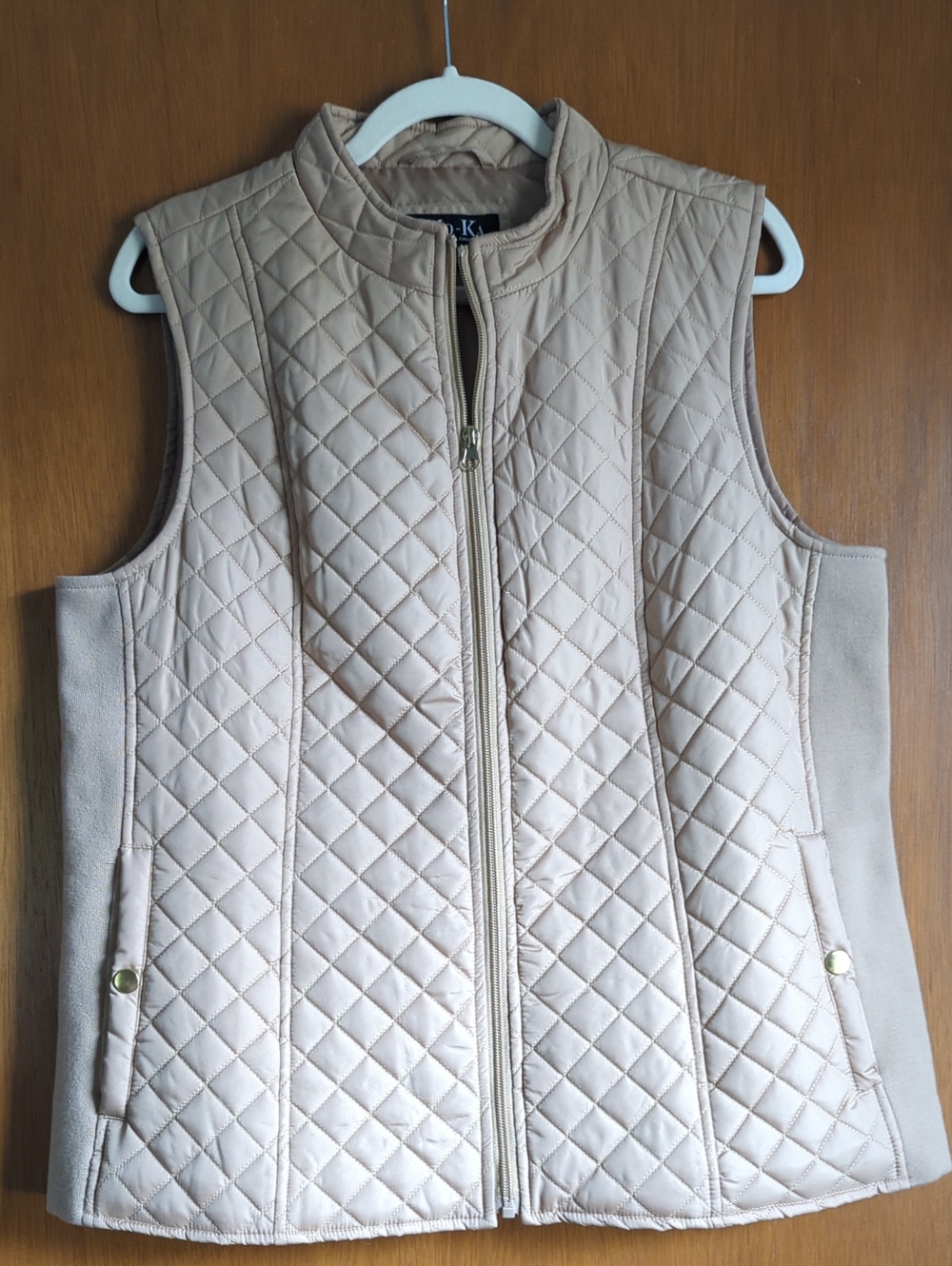 Lightweight Quilted Sleeveless Vest by DKNY - Beige